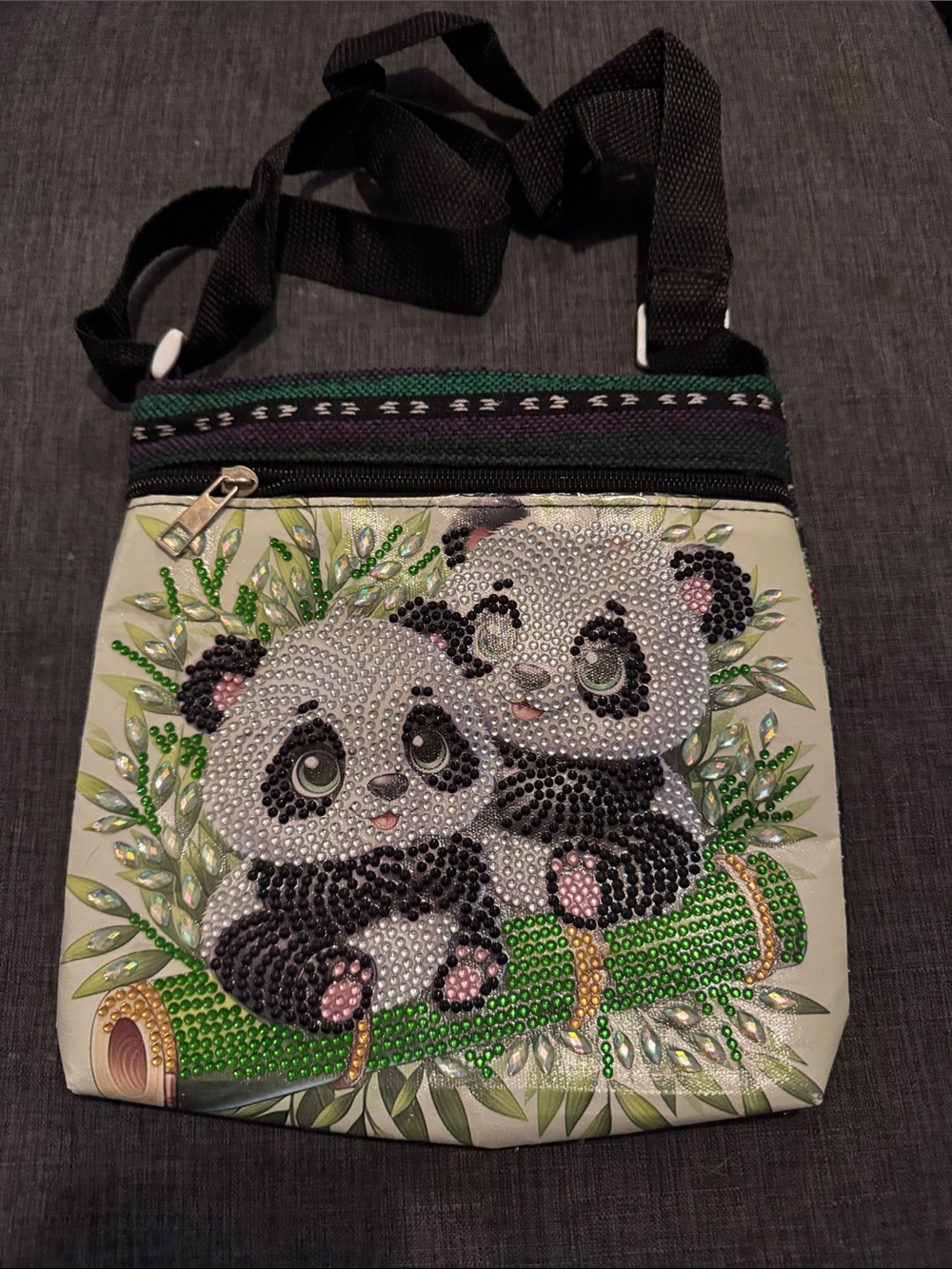 Cute Panda Crossbody Bag in Cream and Black
